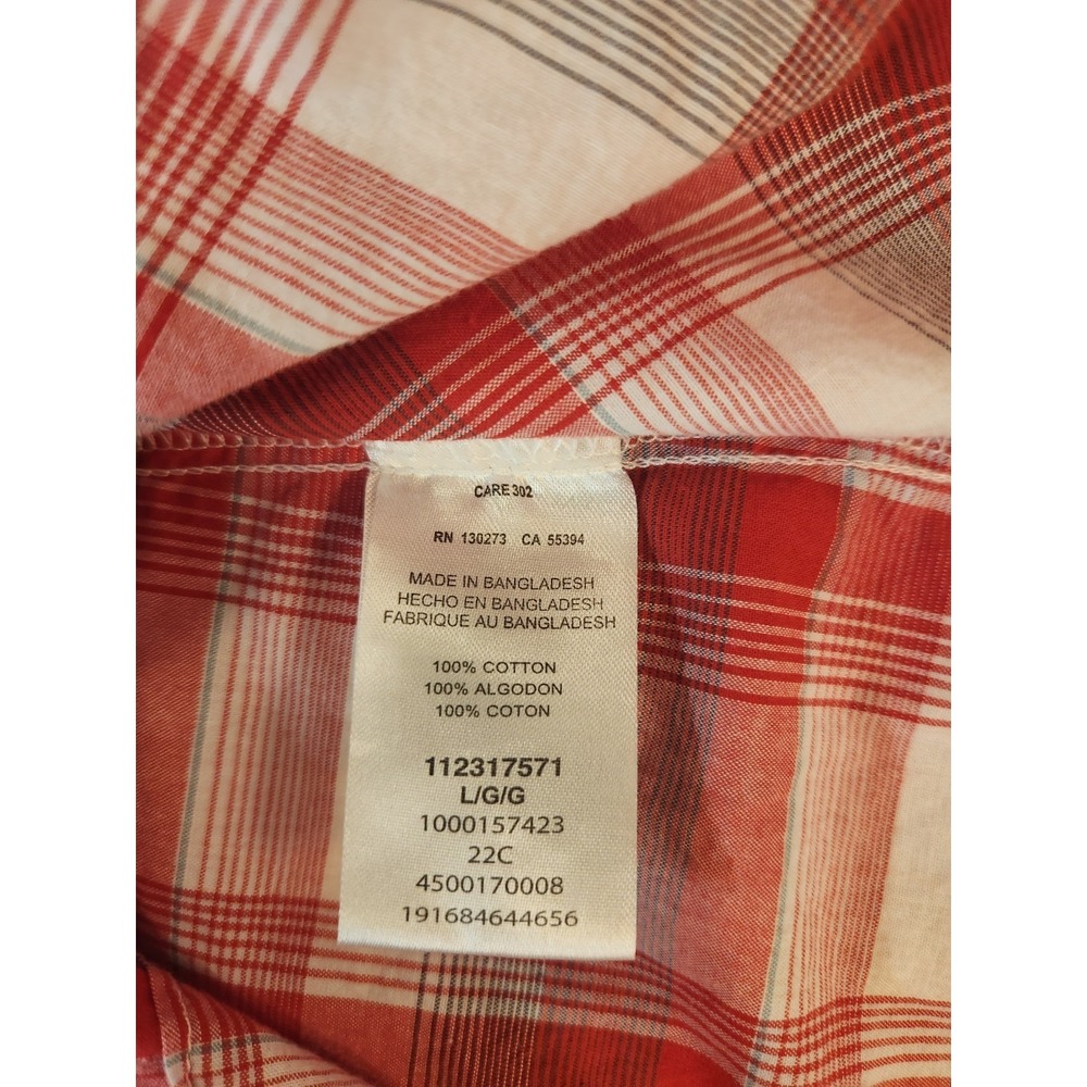 Wrangler Retro Women's Red Flannel Pearl Snap Button Sleeveless Shirt Size L - Picture 9 of 9